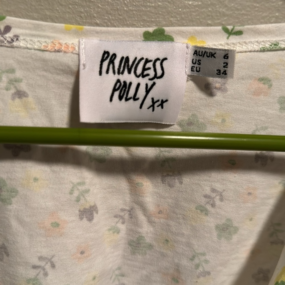 Princess Poly Floral Olly Tie Front Crop Top Size 2 - Picture 5 of 6